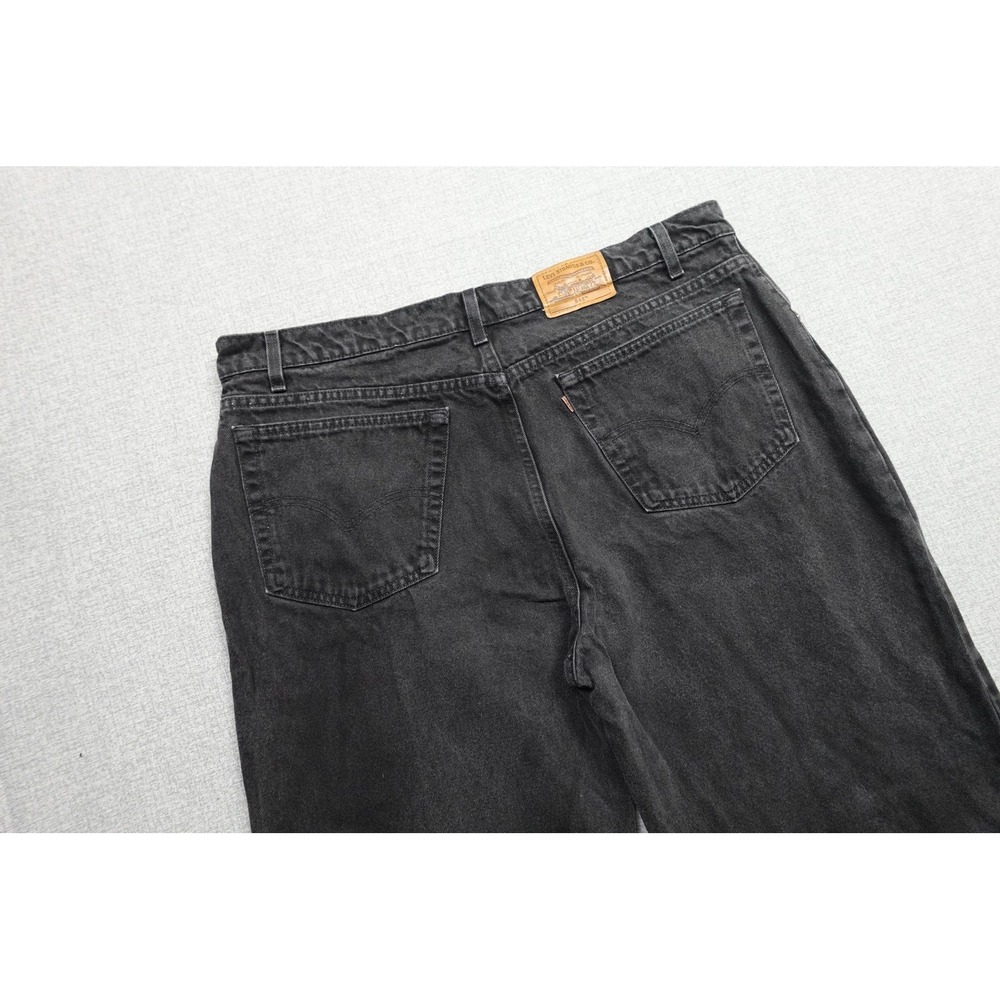 Vintage Levi's 545 Relaxed Tapered Jeans Mens 42x30 Black Charcoal Denim USA